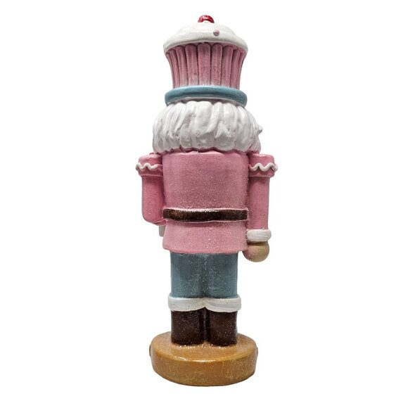 Cupcake and Candy Cane Solider Christmas 10" Resin Nutcracker - Picture 4 of 5